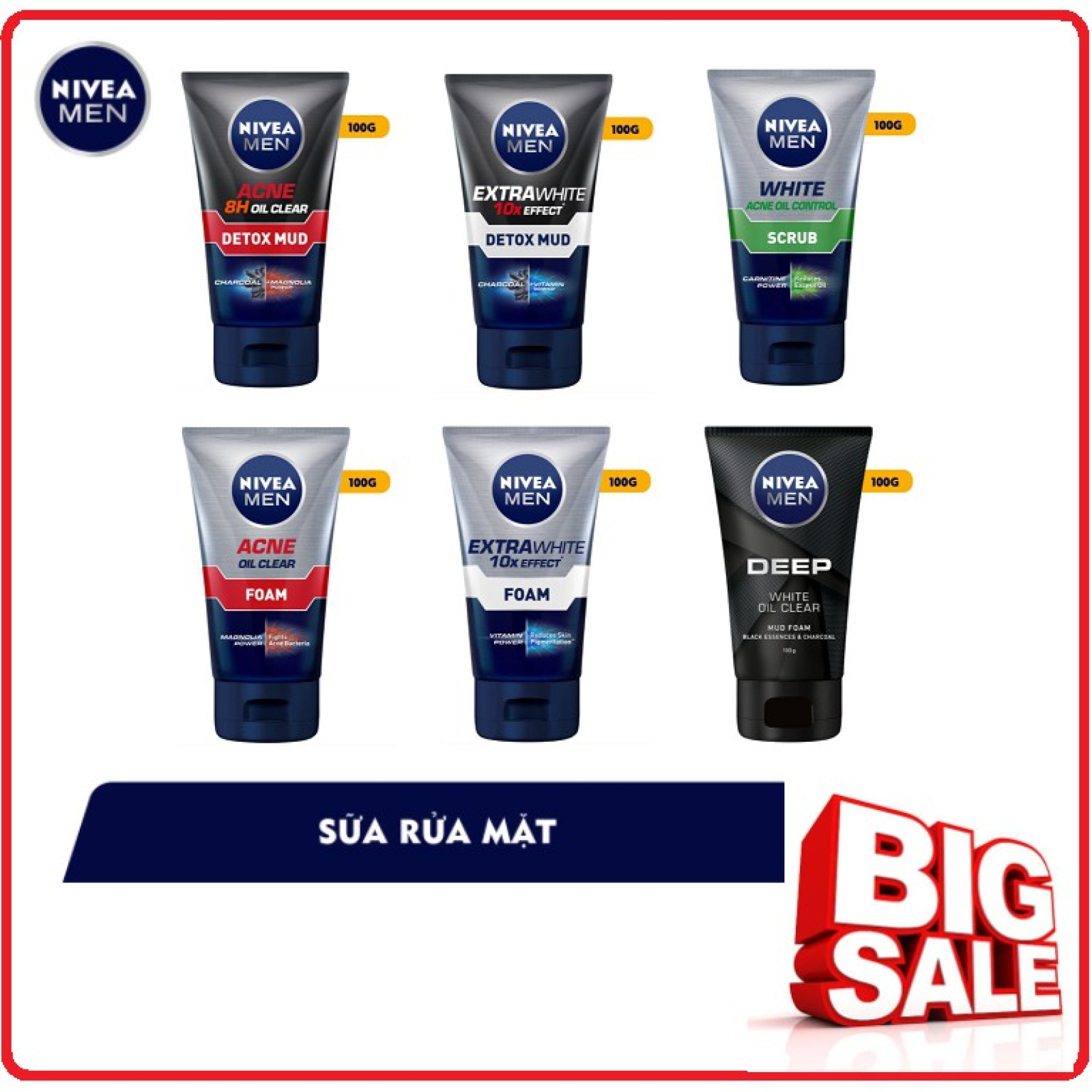 Sữa rửa mặt Nivea men